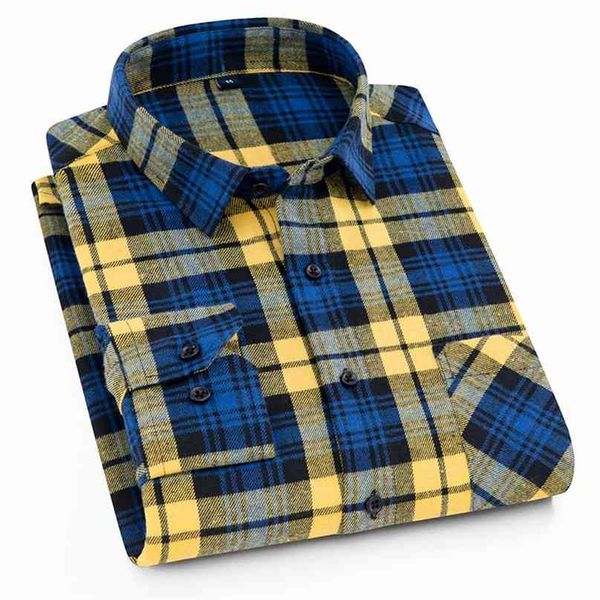 aoliwen casual men palid shirt flannel cotton autumn spring long sleeve male social fashion shirts slim fit pleasant material 210626, White;black
